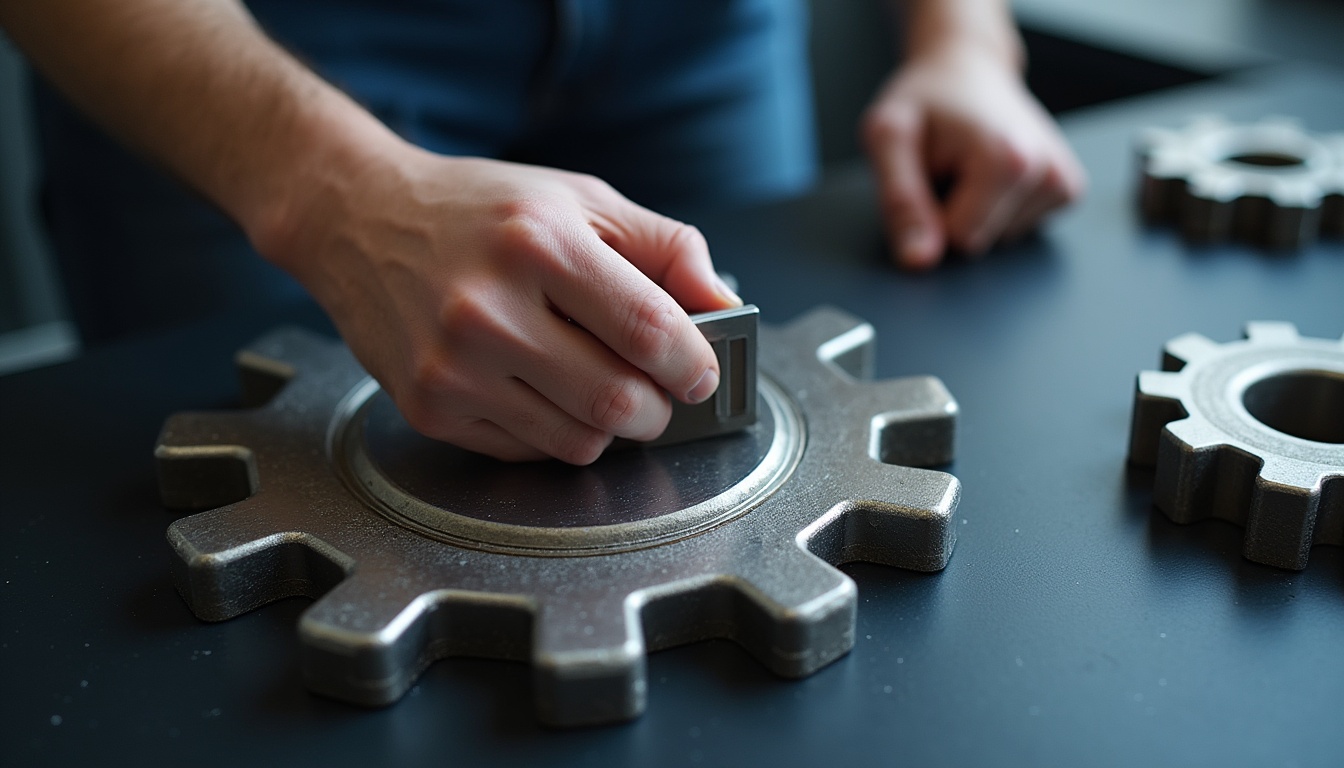 Un circular pentru debitat metal în acțiune tăind o bară metalică